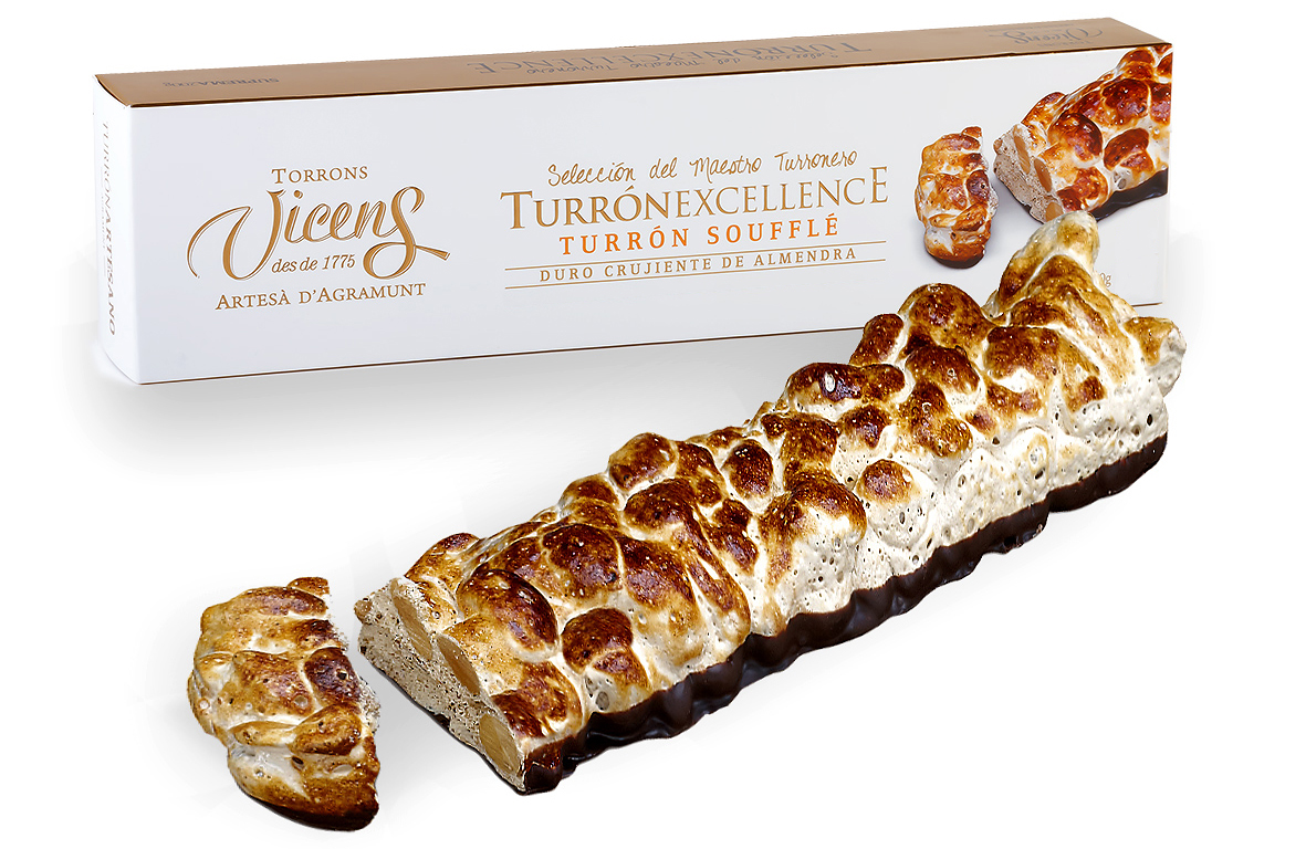 Turrón Soufflé Duro Crujiente Almendra (Base Choco) 200g Excellence