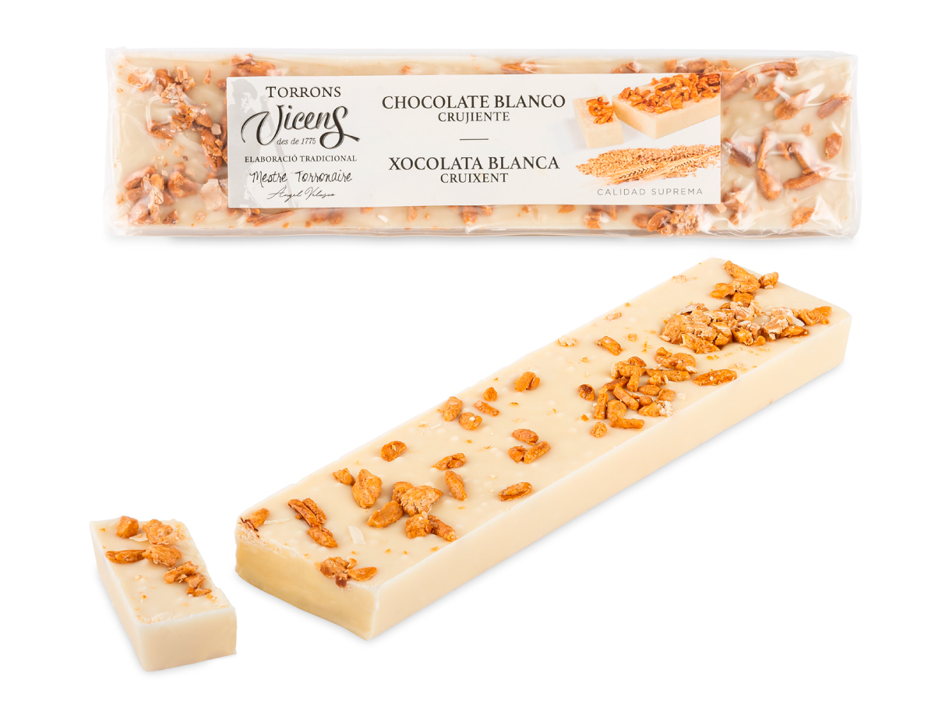 Nougat croquant au chocolat blanc 250g 