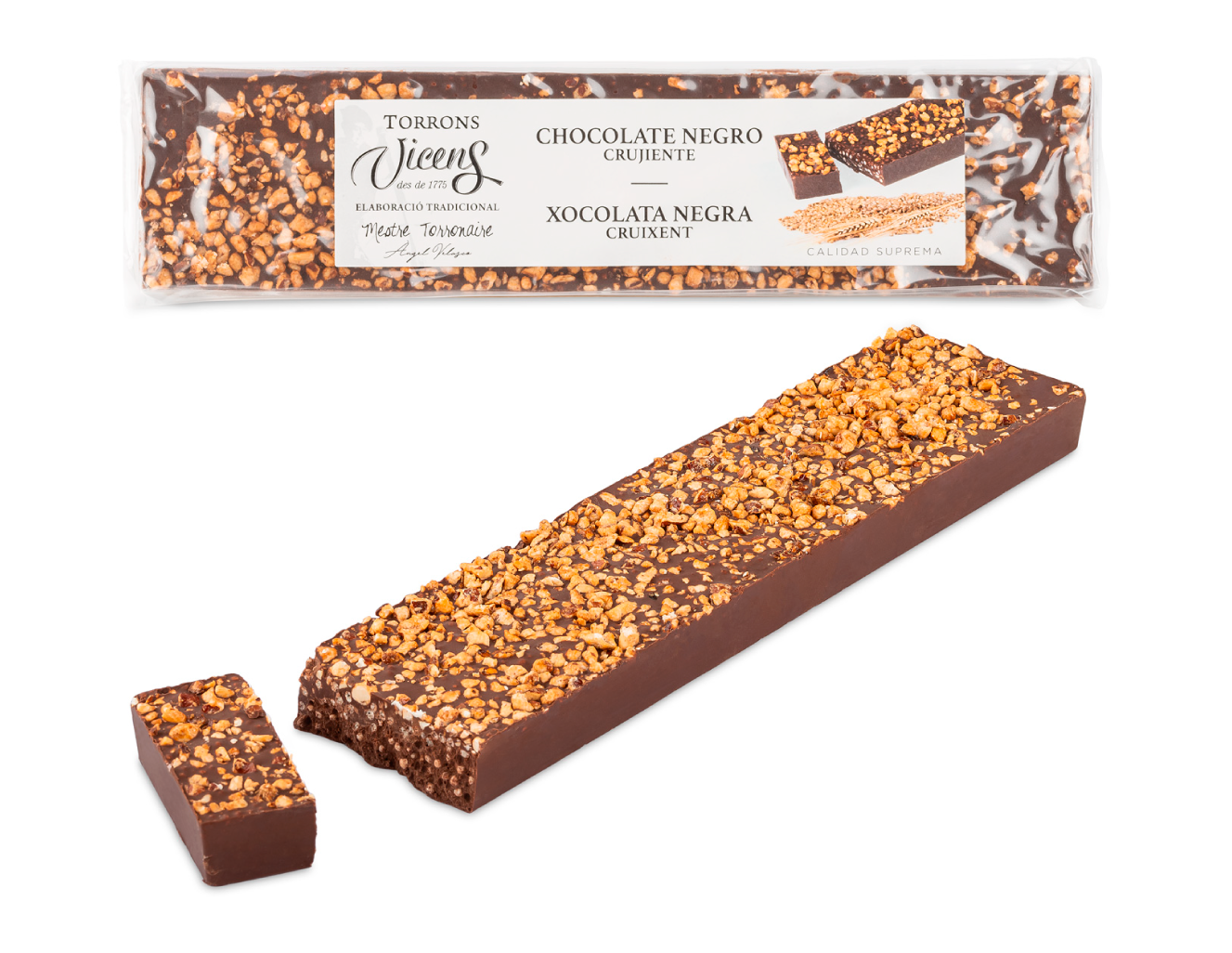 Turrón de Chocolate Bitter Crujiente 250g