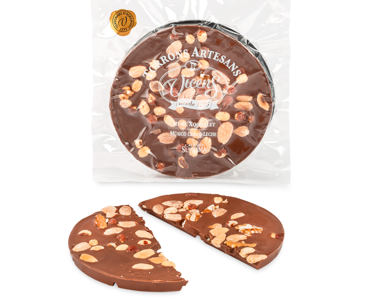 Milk Chocolate and Nuts Round Cake Nougat 250g