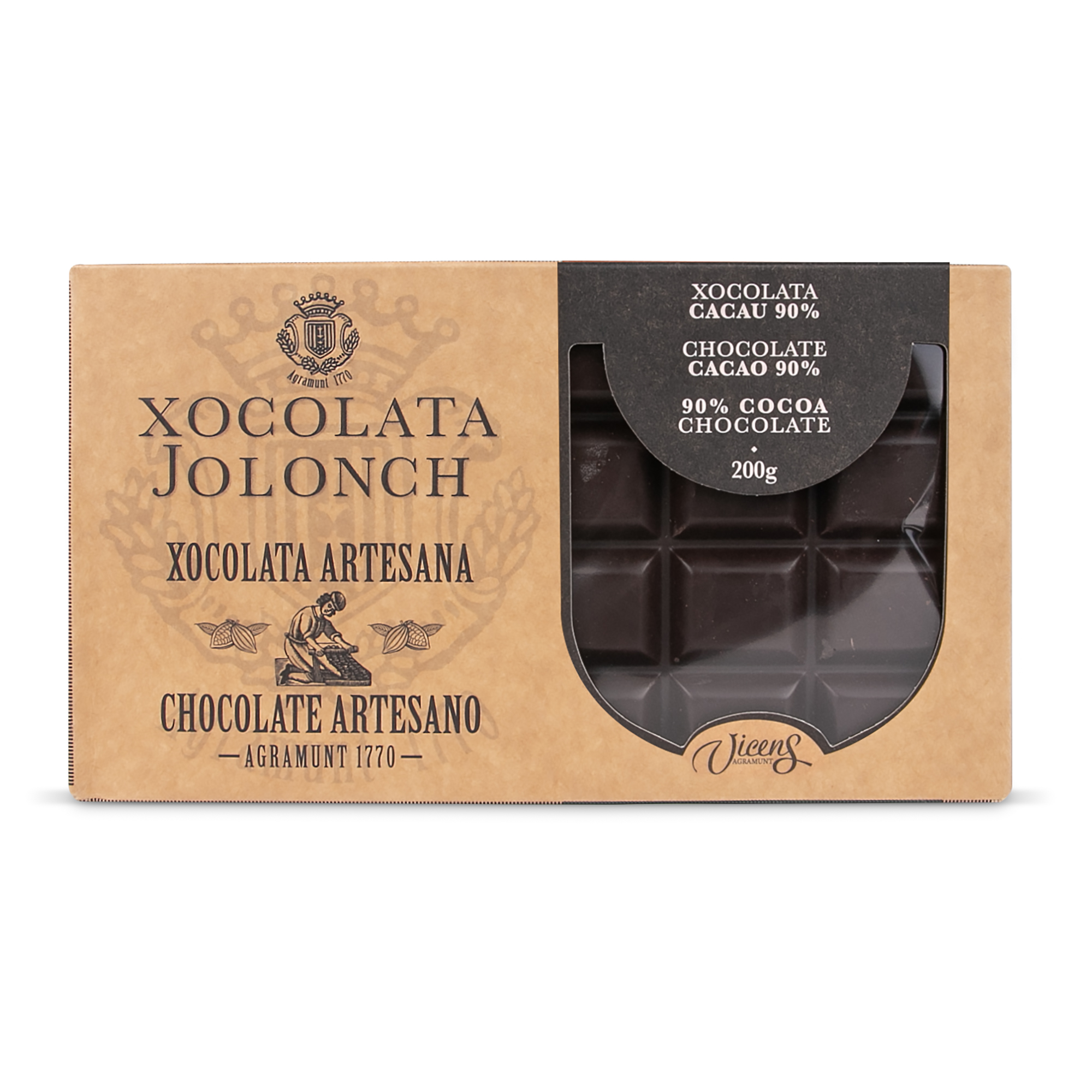 Étui de Chocolat Jolonch 90% cacao 200g