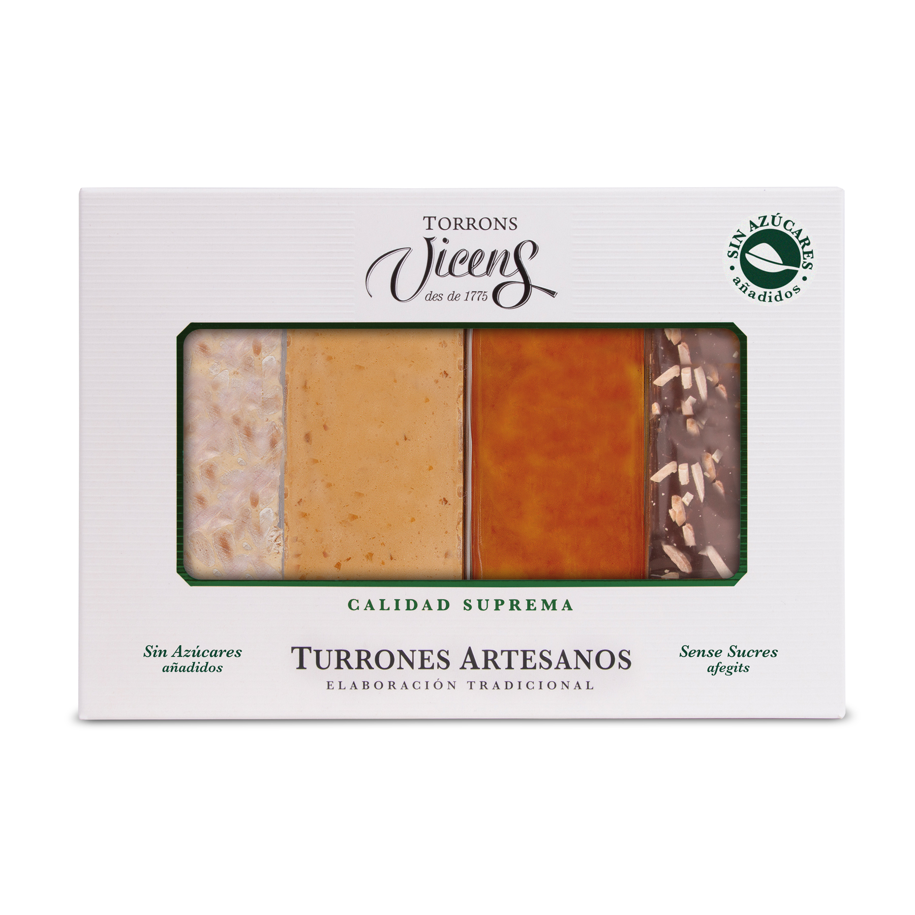 Caja de 4 Turrones Artesanos con Edulcorantes 80g Nº1