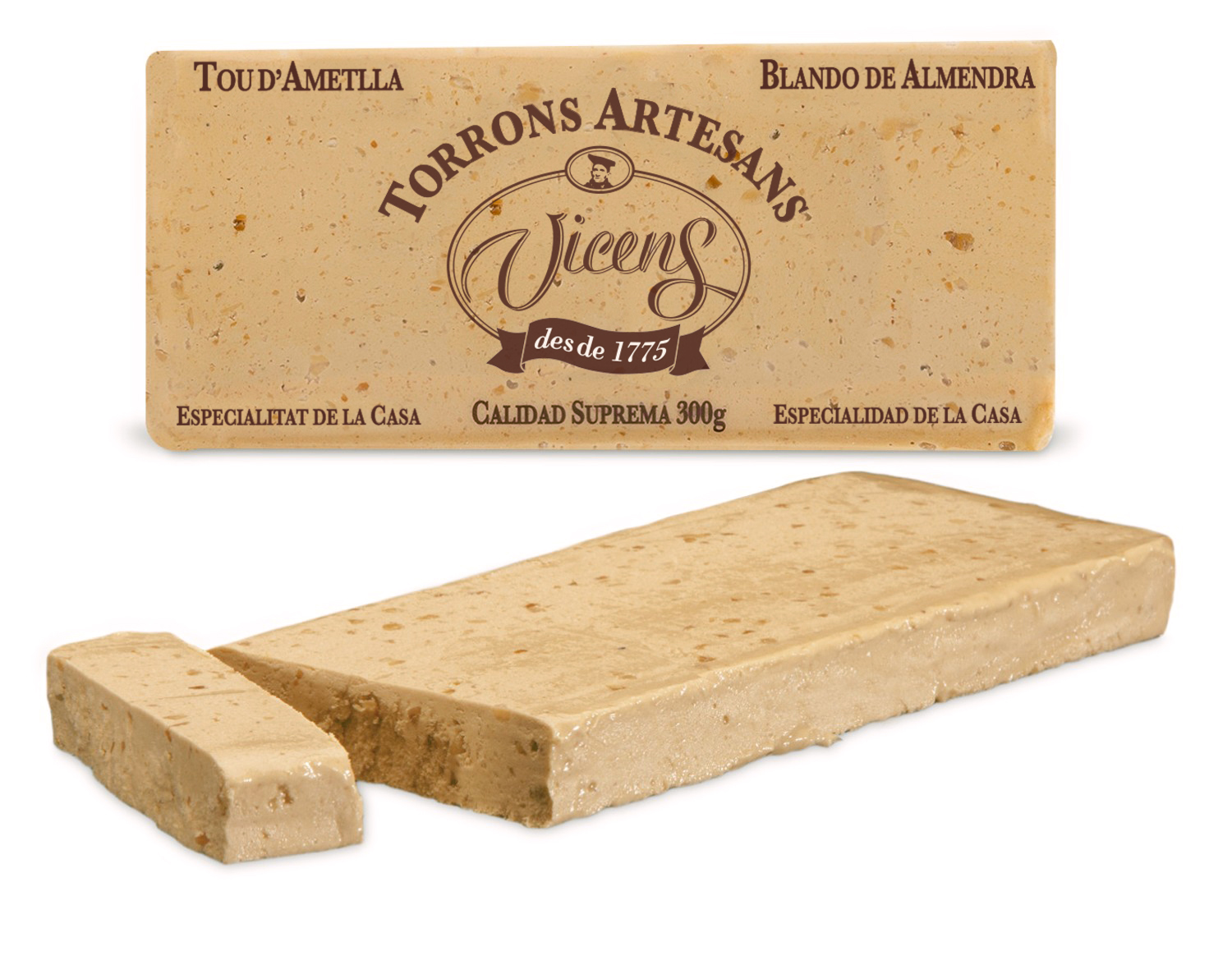 Soft Almond Nougat traditional format 300g