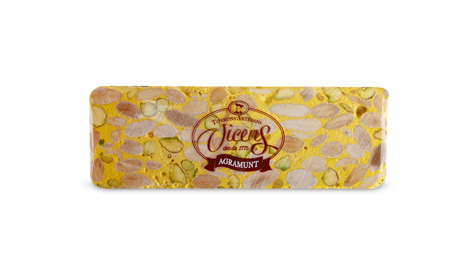 Hard Almond Nougat with Lemon and Pistachio 80g