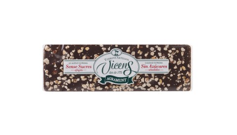 Hazelnut and Bitter Chocolate Nougat with Sweeteners 80g