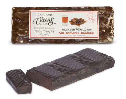 Nougat de truffe avec rhum-raisin avec Édulcorants 250g