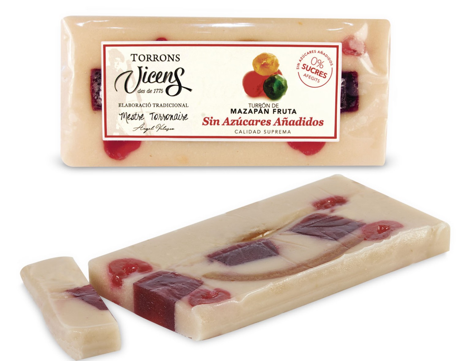 Turrón de Mazapán con Fruta con Edulcorantes 250g