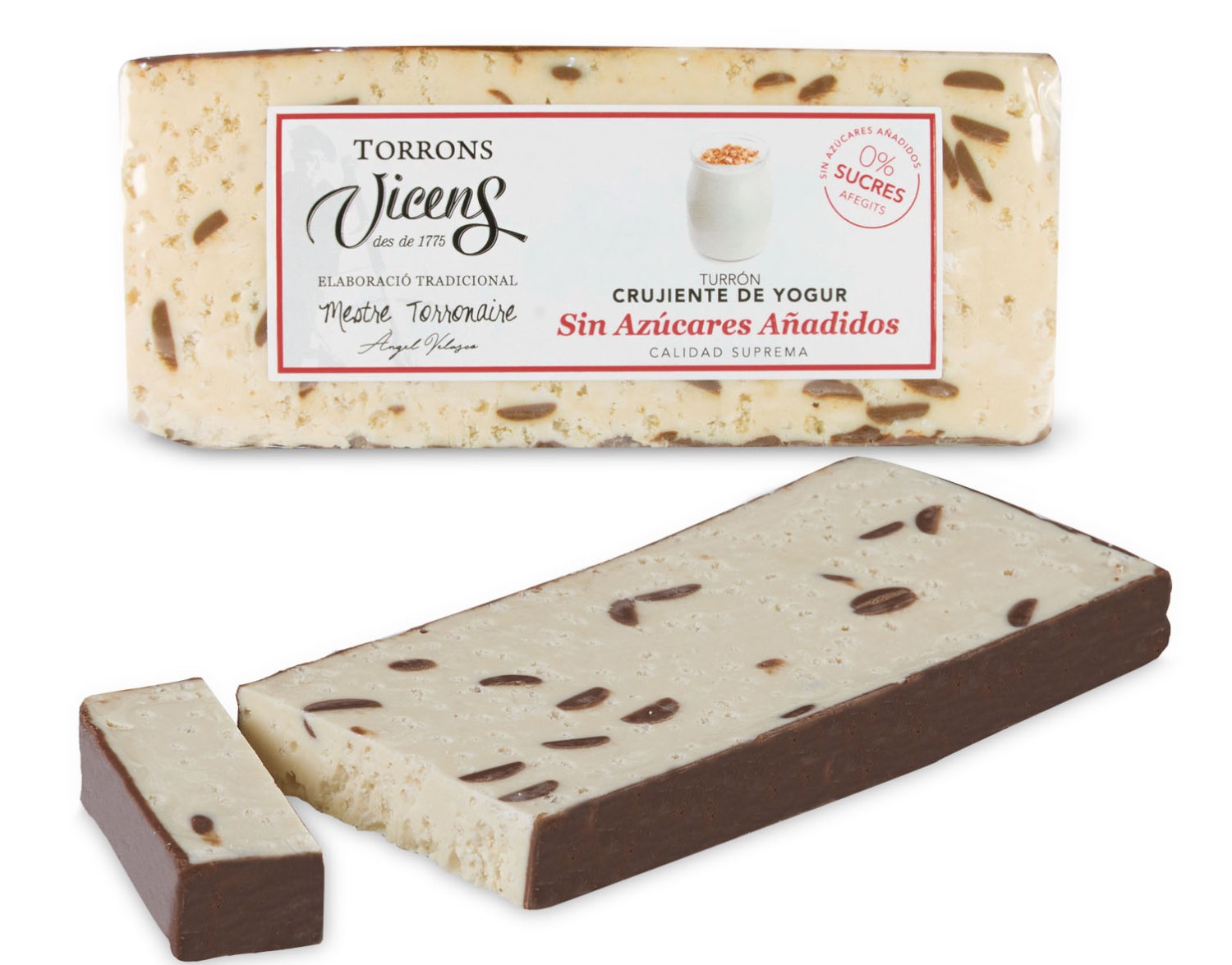 Nougat de yaourt croustillant avec Édulcorants 250g