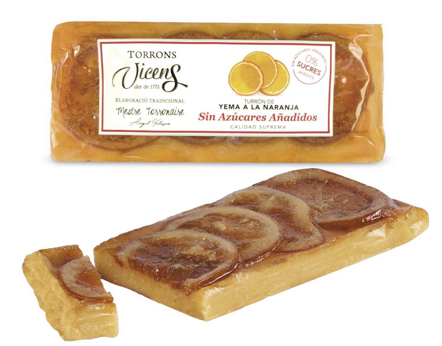 Turrón de Yema a la Naranja con Edulcorantes 250g