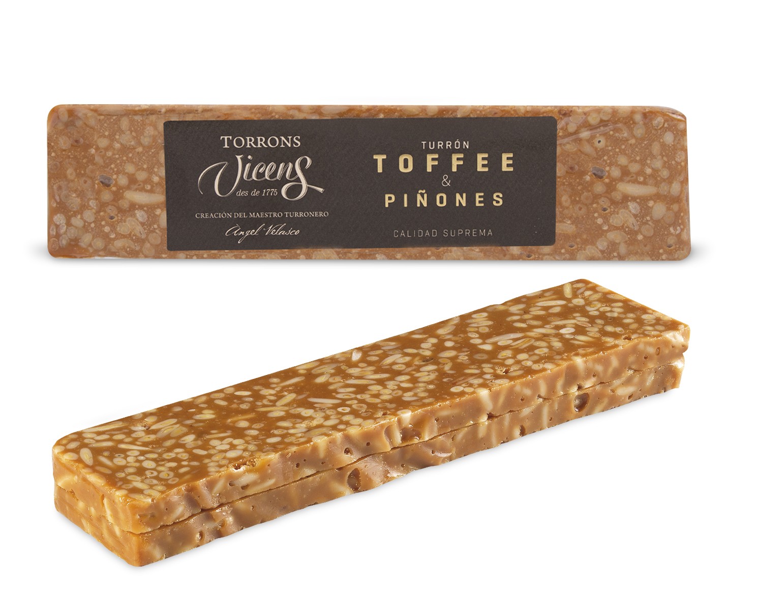 Turrón Toffee&Piñones 300g