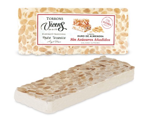 Nougat d'amande Croquant et Dur avec Édulcorants 250g