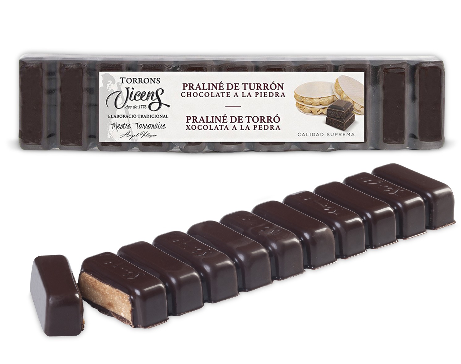 Praliné of Nougat with Stone Ground Chocolate 300g