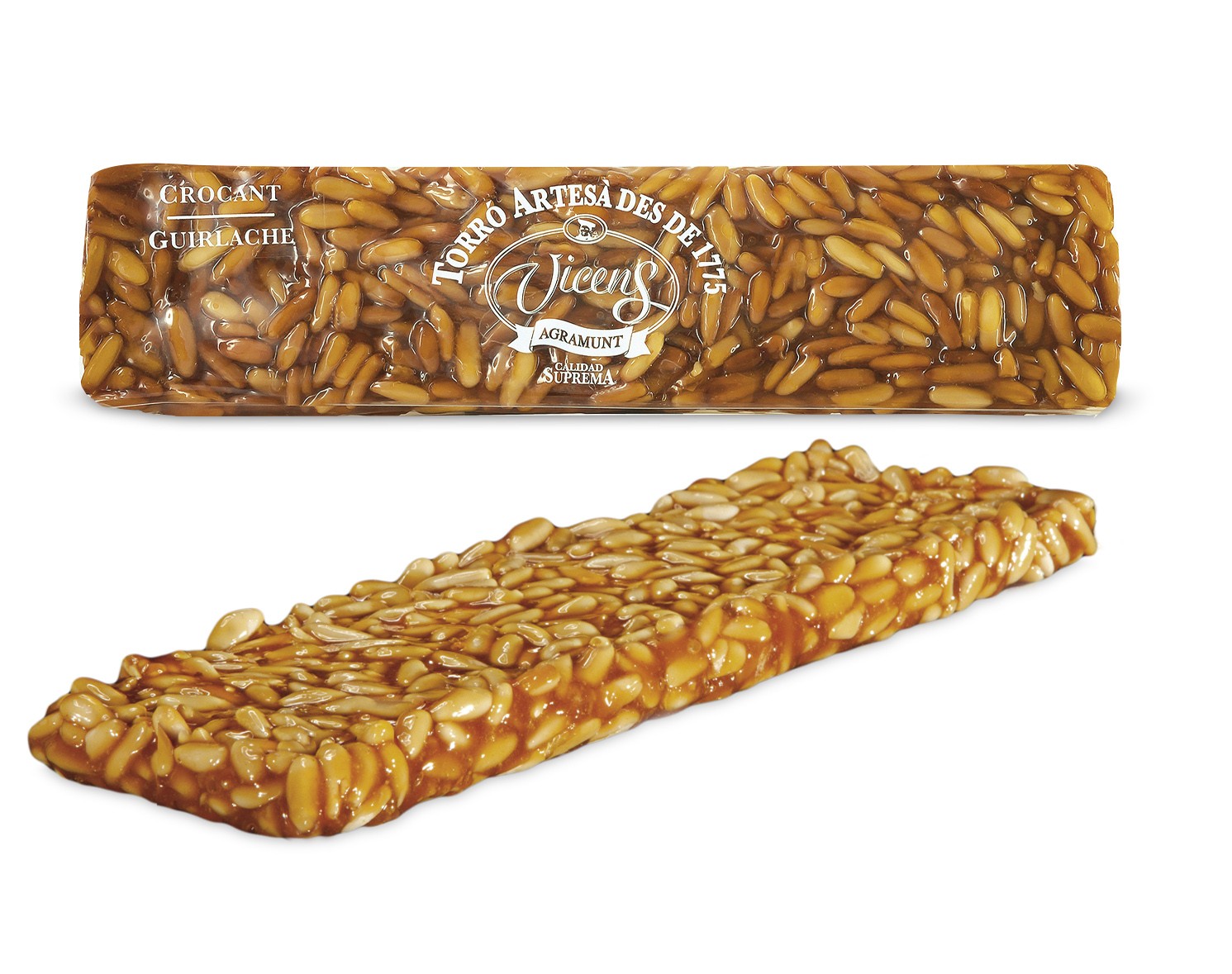 Turrón de Guirlache Piñones 250g