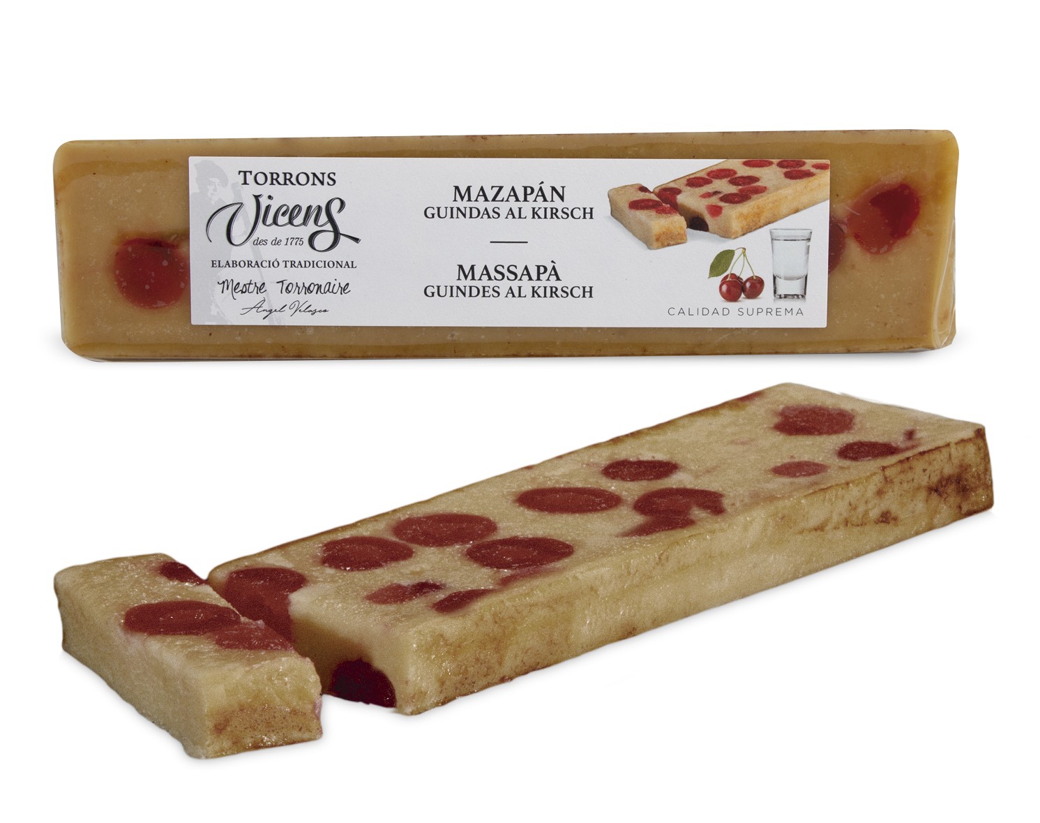 Nougat massepain avec des Cerises Kirsch 300g