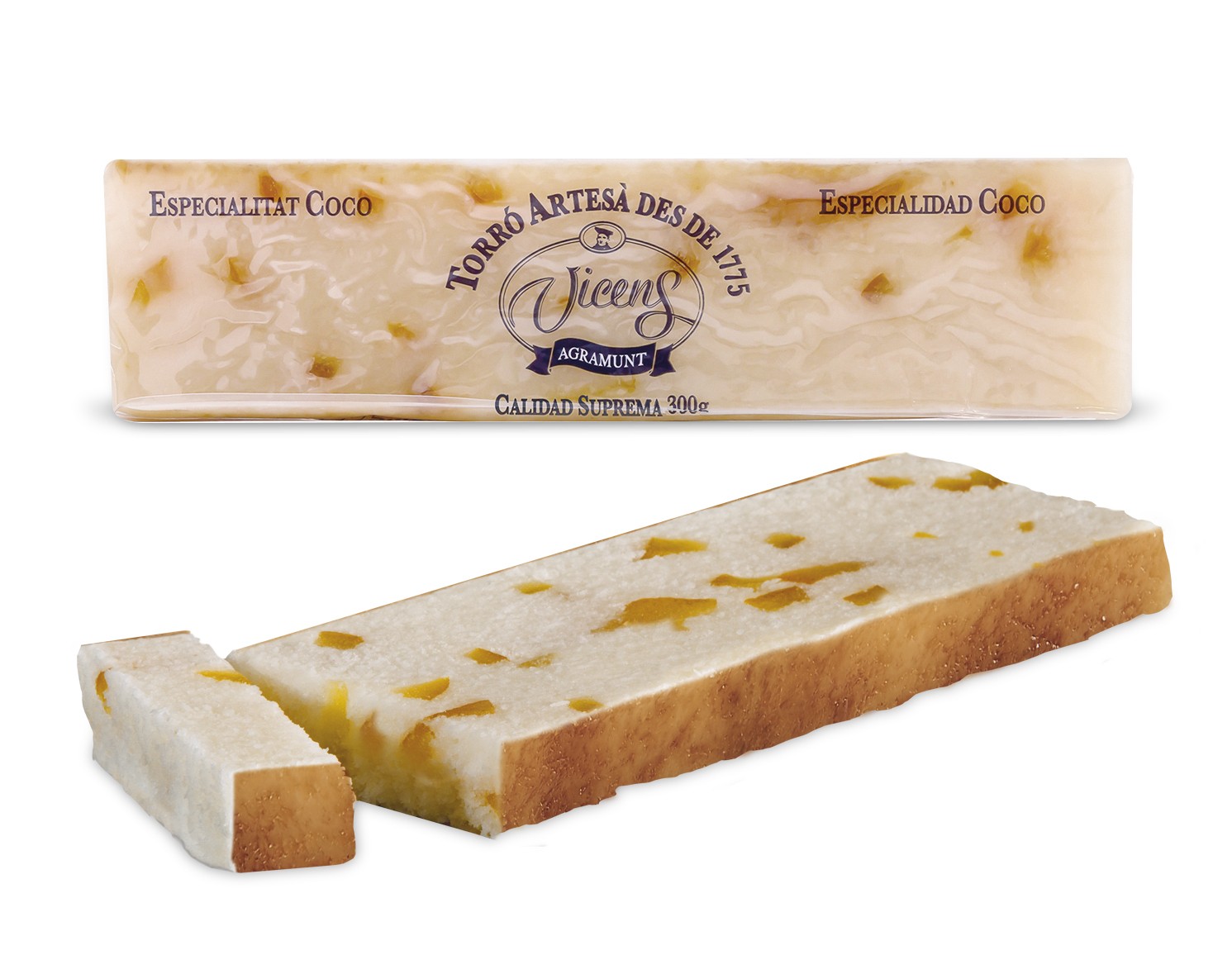 Turrón de Coco Naranja 300g