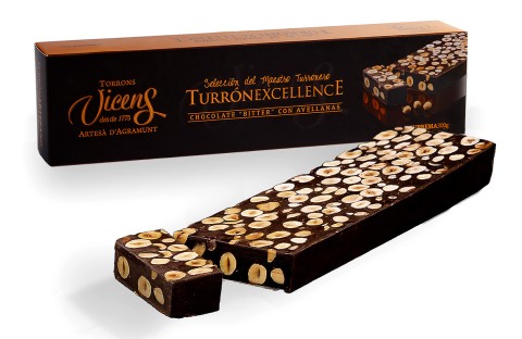 Bitter Chocolate with Hazelnut Nougat 300g Excellence