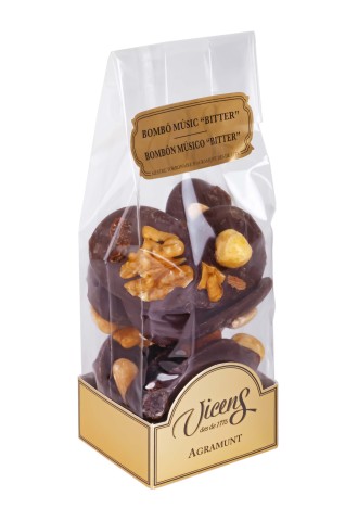 Sac de Bonbon au Chocolat amer avec un mélange de noix 130g