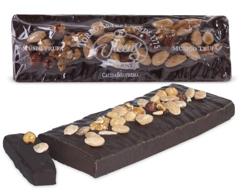 Nougat de ganache au chocolat noir avec un Mélange de Fruits Secs 500g