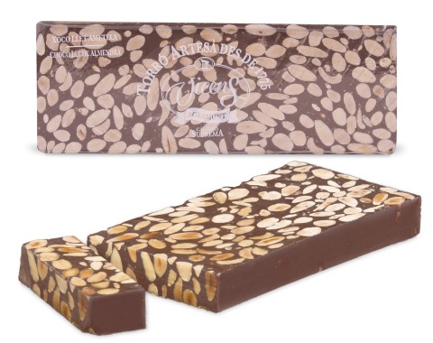 Milk Chocolate Nougat with Almonds 400g Cut