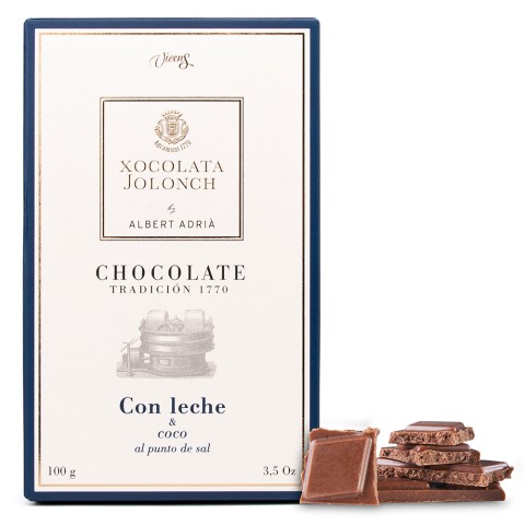 Chocolat au Lait avec Noix de Coco et sel 100g