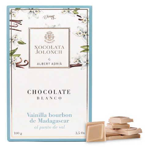 Chocolate Blanco con Vainilla Bourbon Madagascar punto de Sal 100g