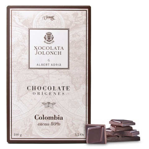Chocolate Negro con 80% de Cacao Orígenes Colombia 100g