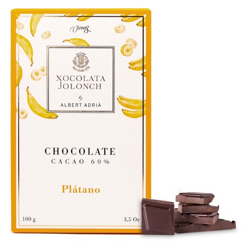 Xocolata Negra amb 60% de Cacau amb Plàtan 100g