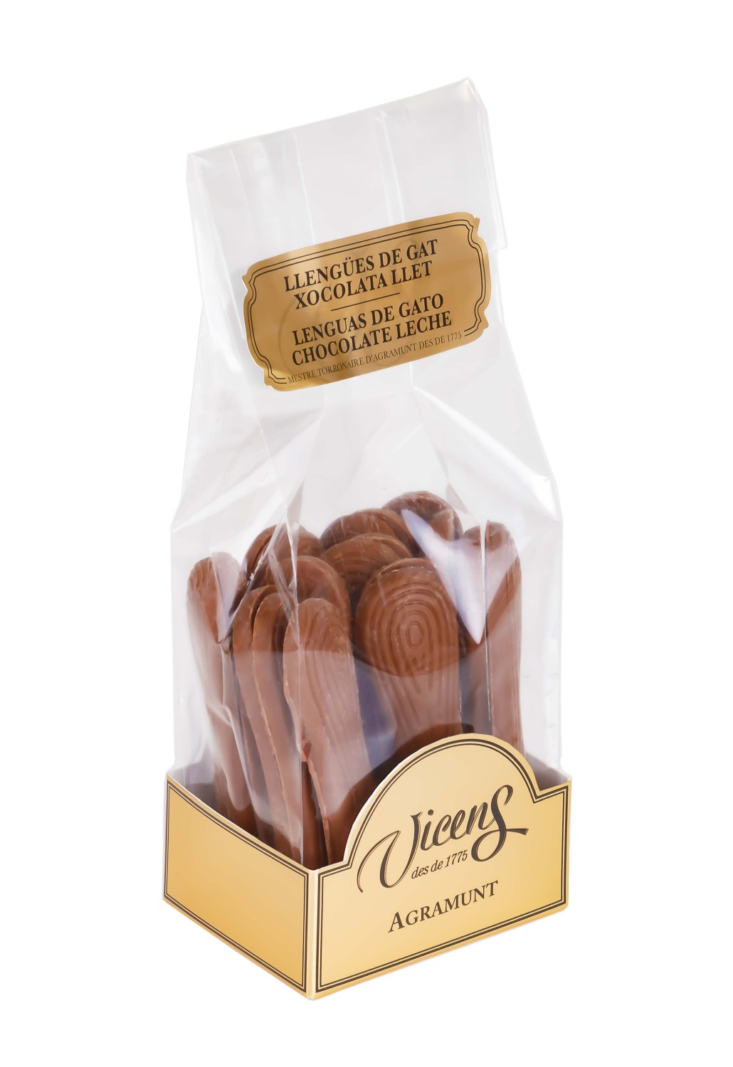 Lenguas de Gato de Chocolate con Leche en Bolsa 120g