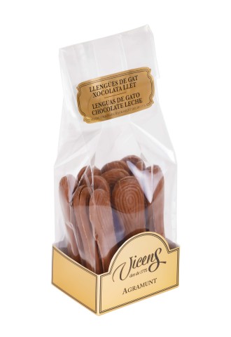 Llengües de Gat de Xocolata amb Llet en Bossa 120g