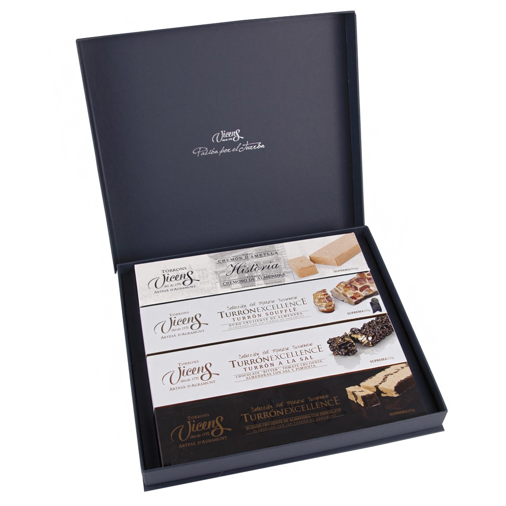 Estoig 4 Torrons Excellence 300g - Història, Soufflé, Sal, Tou Cruixent