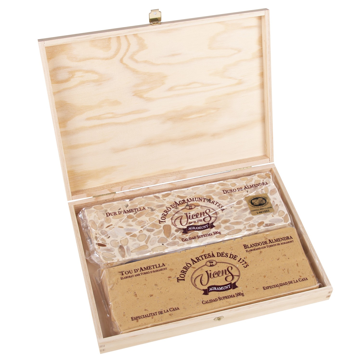 Étui de Plumier en bois de deux barres Nougat Artisan 500g