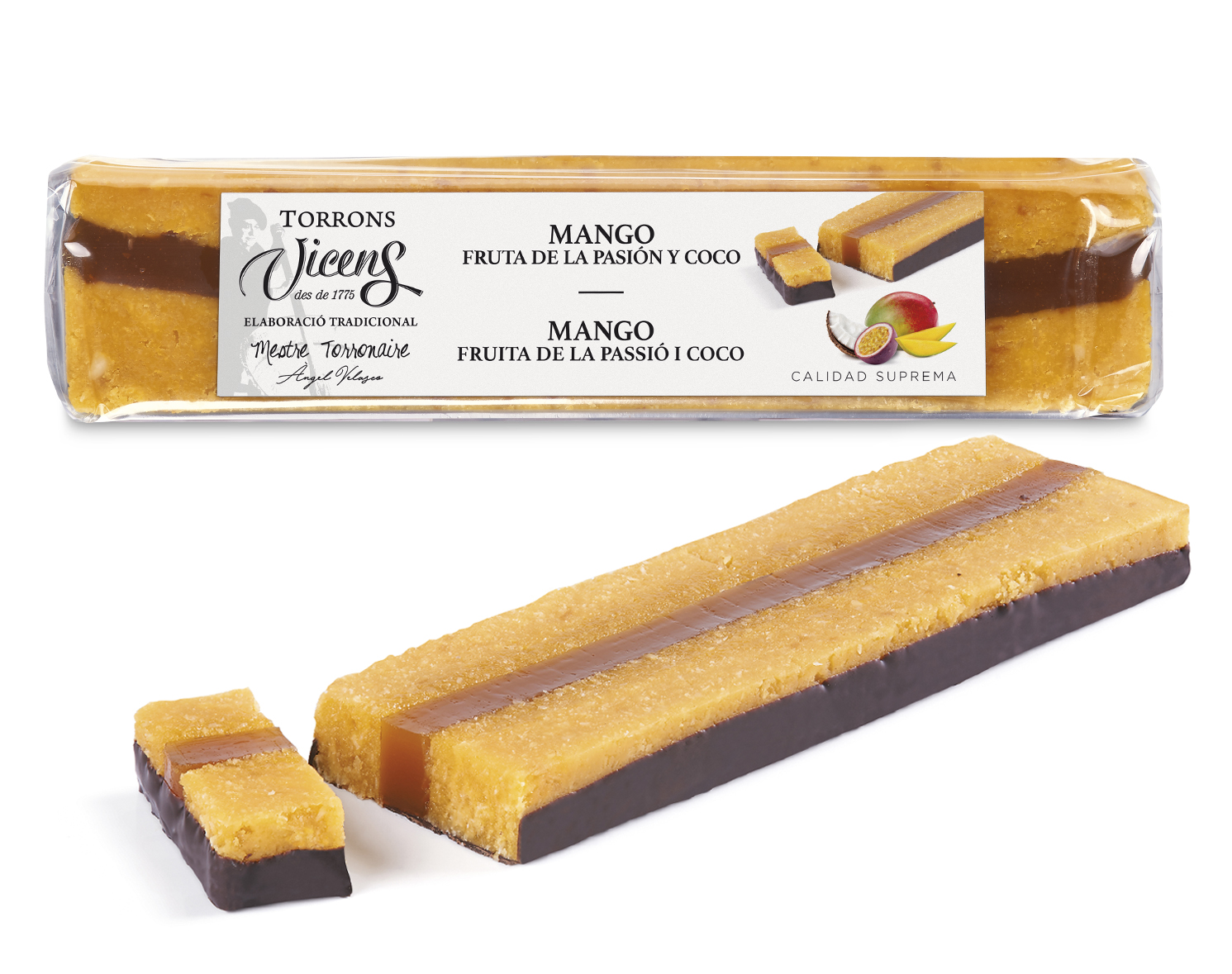 Torró de Mango, Fruita de la Passió i Coco 300g