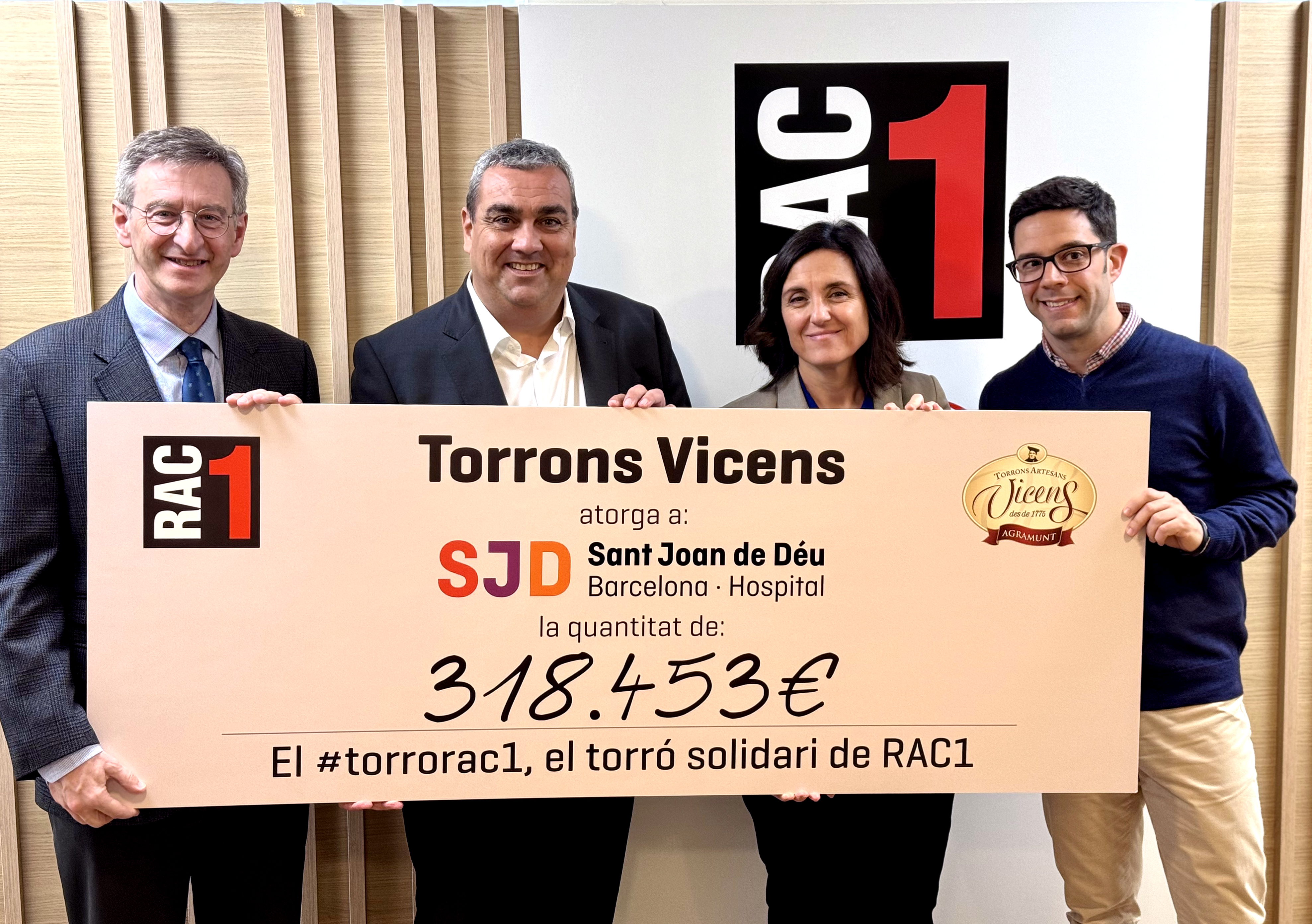 El Torró Solidari de RAC1 i Torrons Vicens supera els dos milions d’euros recaptats per a les malalties minoritàries infantils