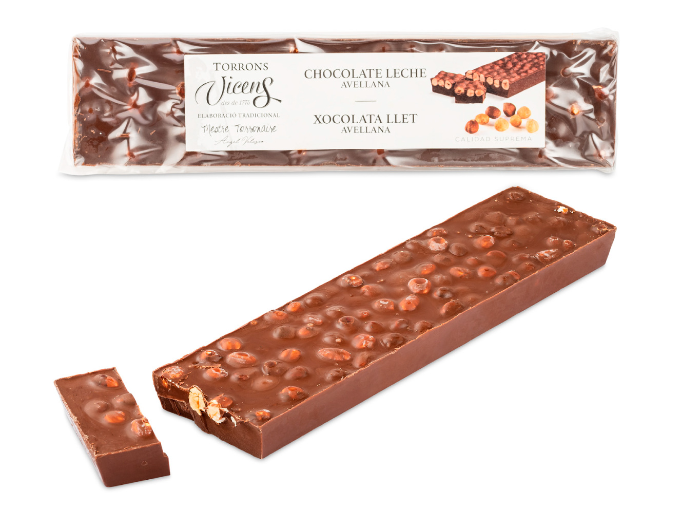 Milk chocolate & hazelnut nougat Long Special 300g
