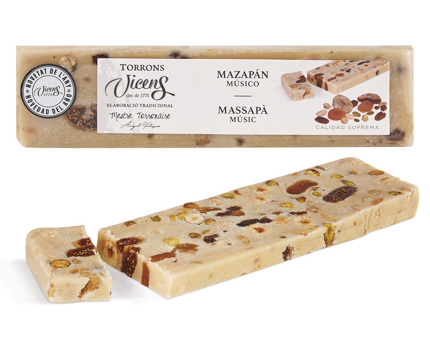 Nougat de Massepain aux fruits secs et noix de 300g