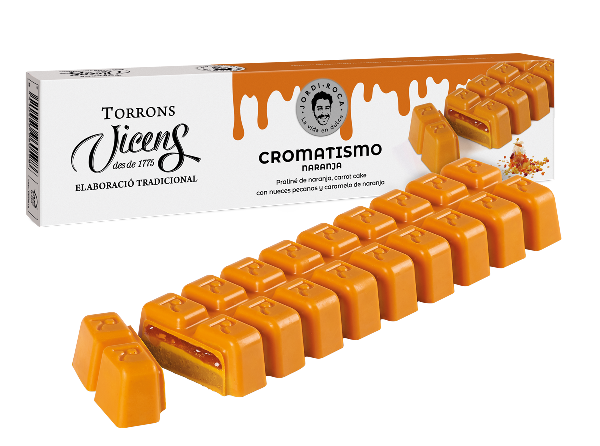 Chromatism nougat with Orange Praline by Jordi Roca 300g in Case