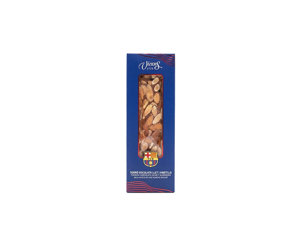 Turrón de Chocolate con Leche y Almendras en estuche © FC Barcelona 80g