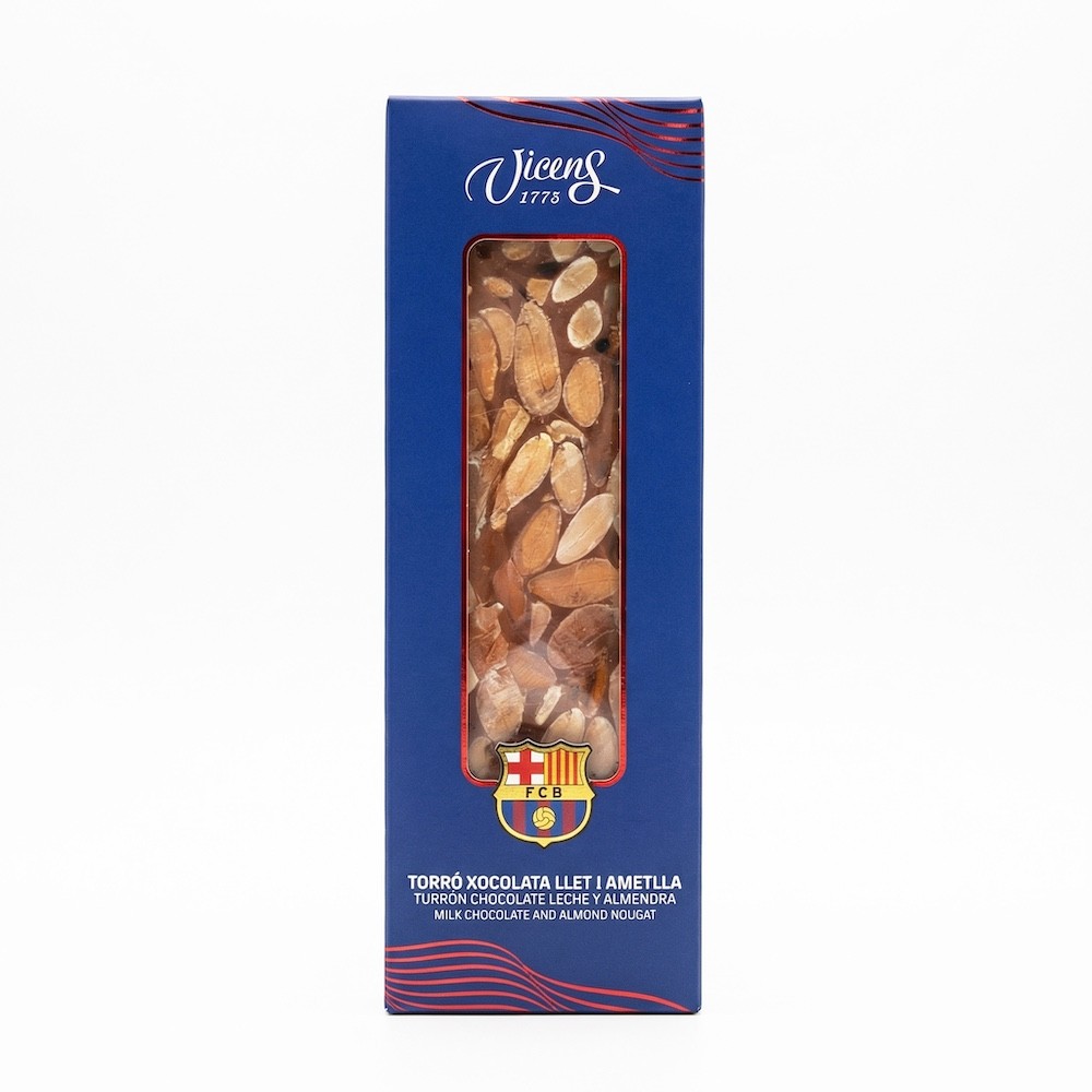 Turrón de Chocolate con Leche y Almendras en estuche © FC Barcelona 80g