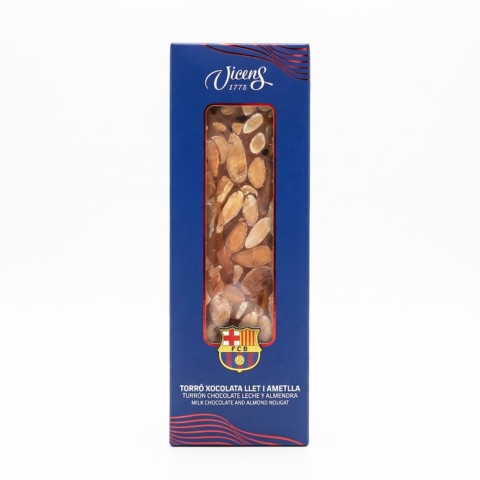 Turrón de Chocolate con Leche y Almendras en estuche © FC Barcelona 80g