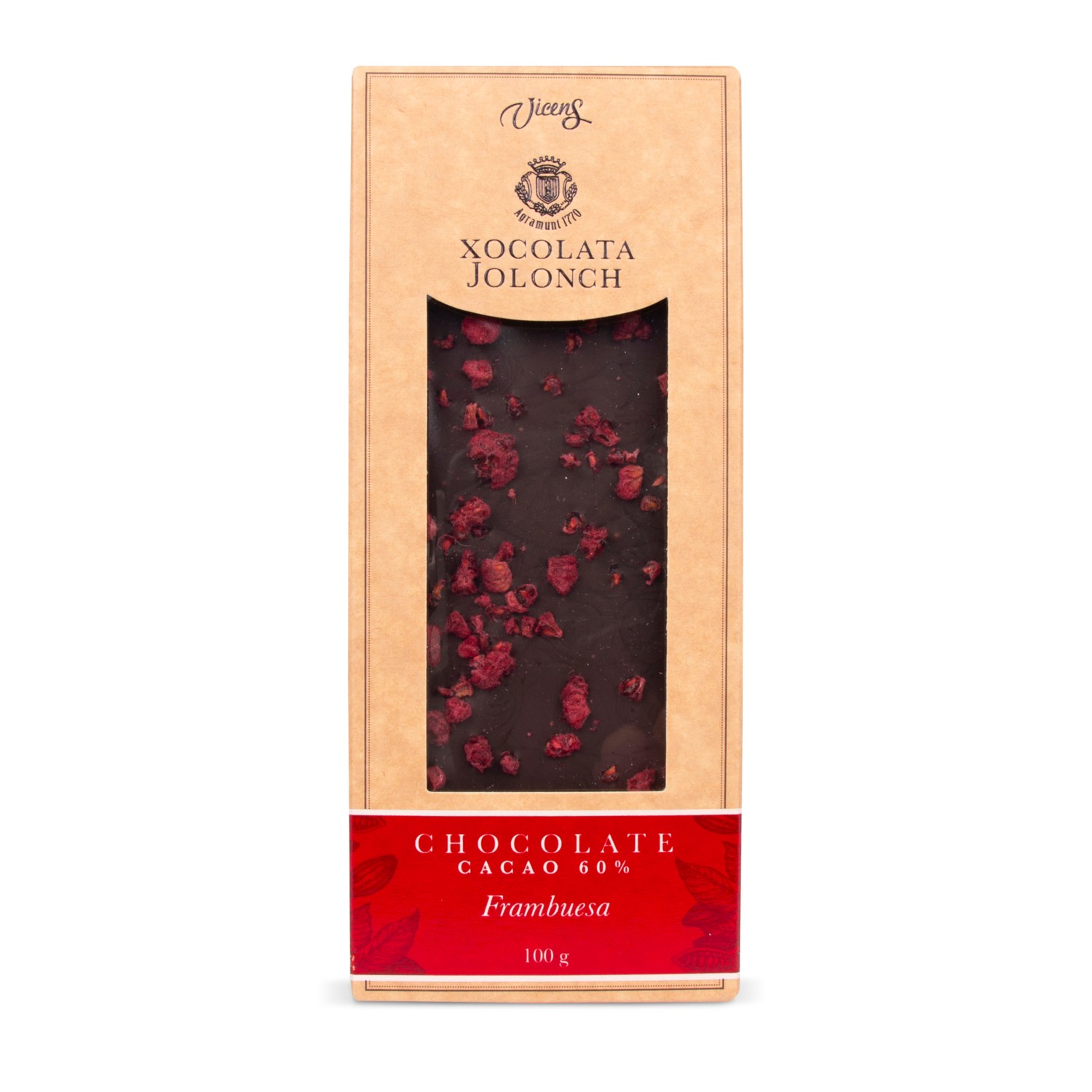 Chocolat amer avec framboises Jolonch 100 gr