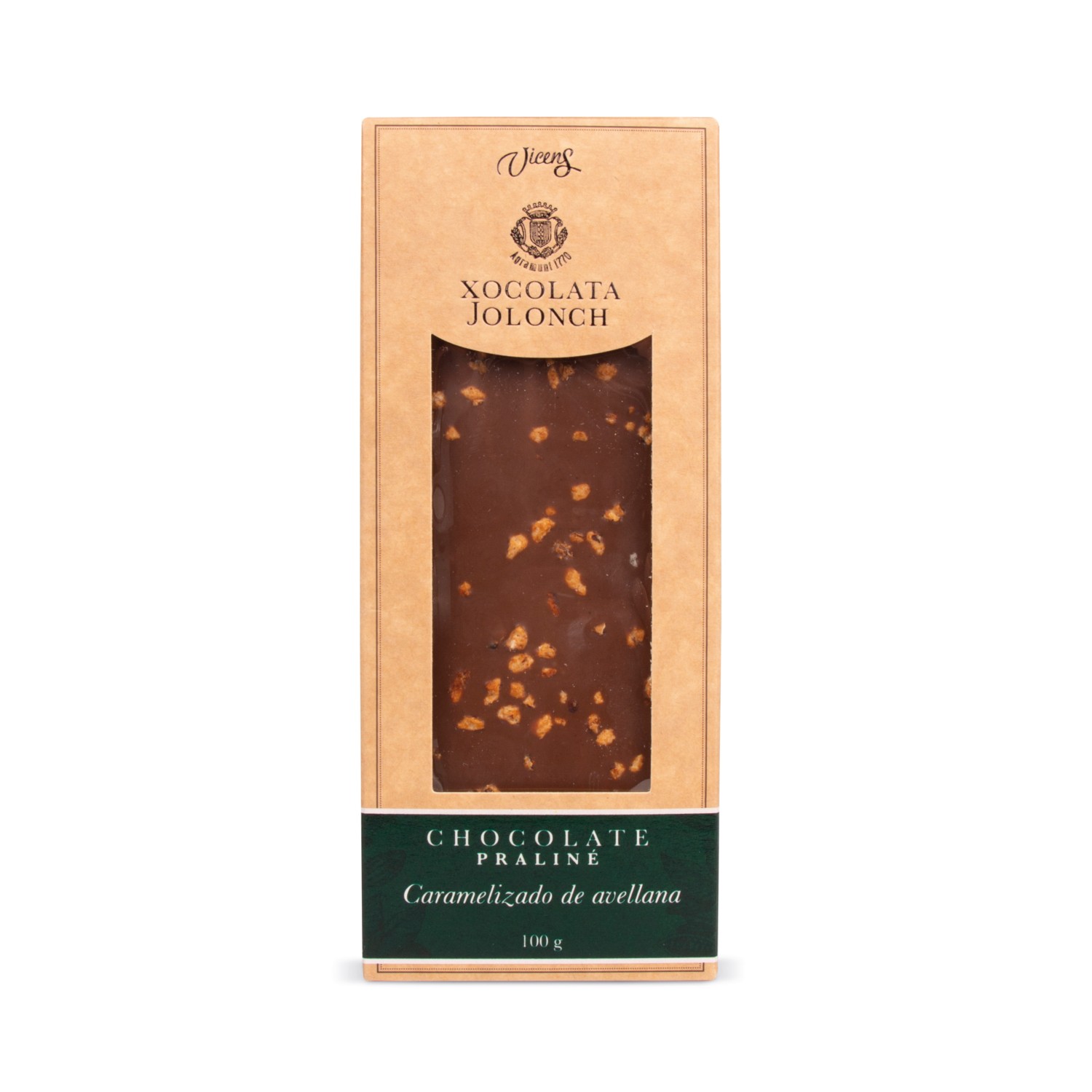 Chocolat aux caramélisé praliné aux noisettes Jolonch 100 gr