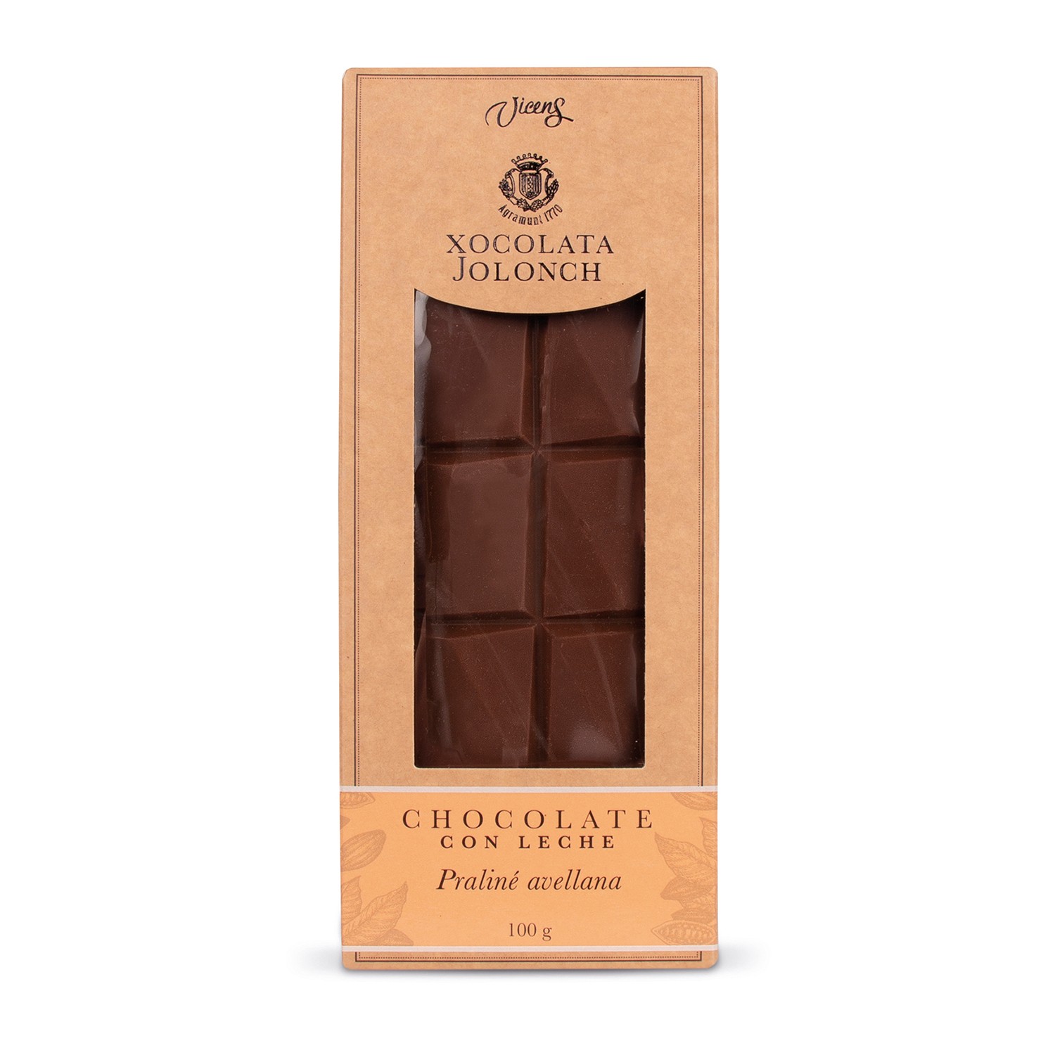 Xocolata amb Llet i Praline d'Avellana Jolonch 100g