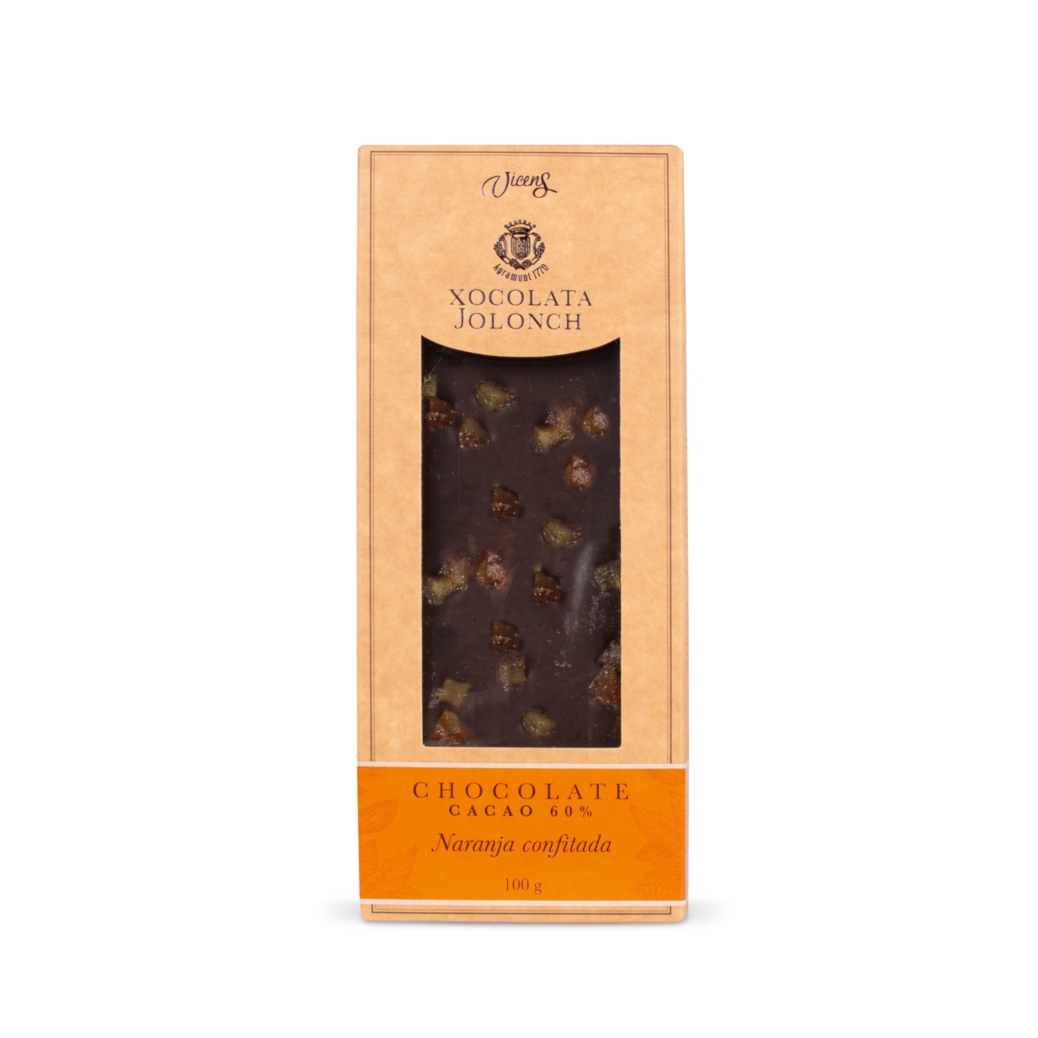 Chocolate Negro con Naranja Confitada Jolonch 100g