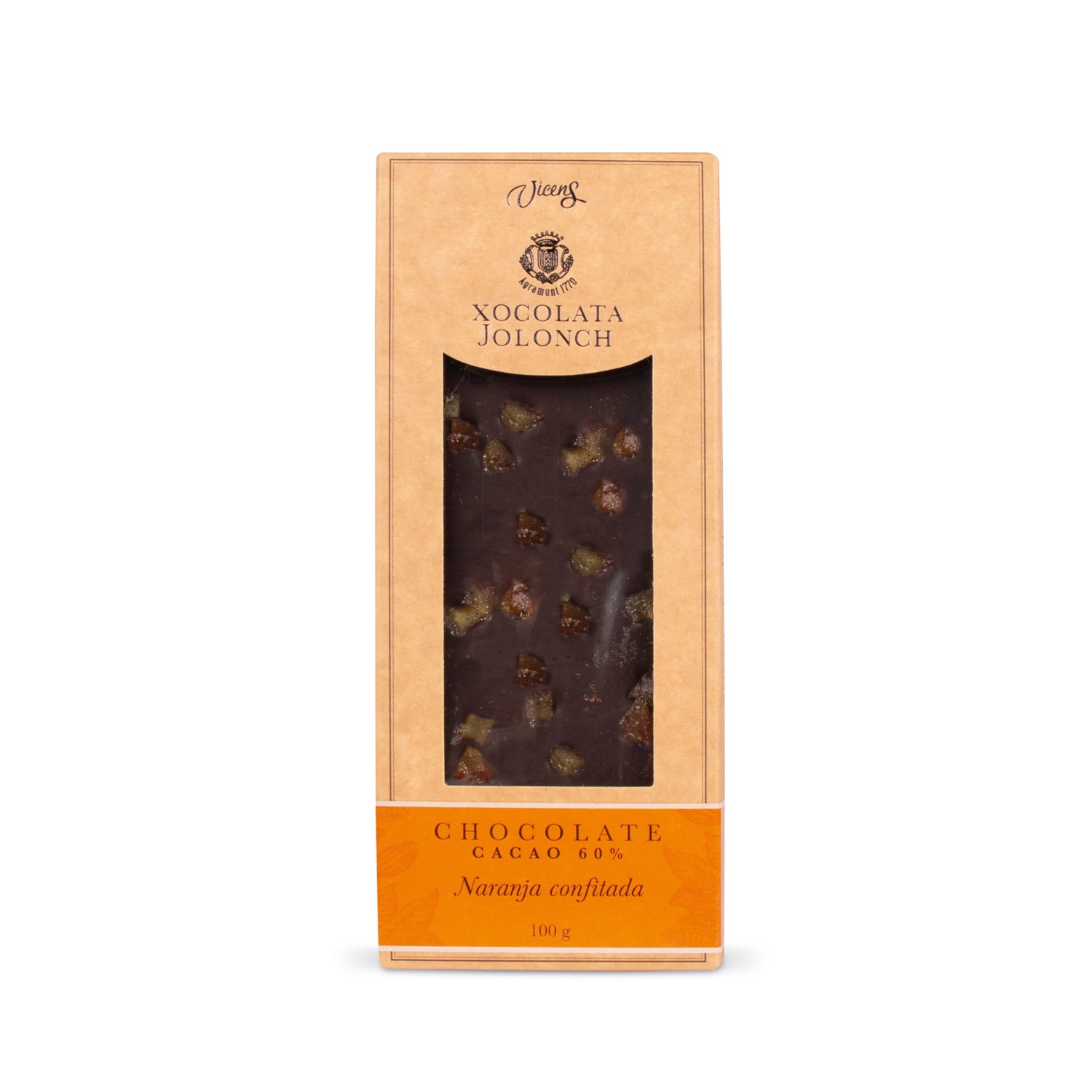 Dark Chocolate with Candied Orange Jolonch 100g