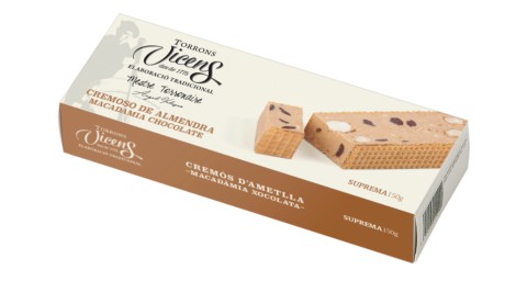 Creamy Almond Nougat with Caramelized Macadamia and Chocolate 150g in Case