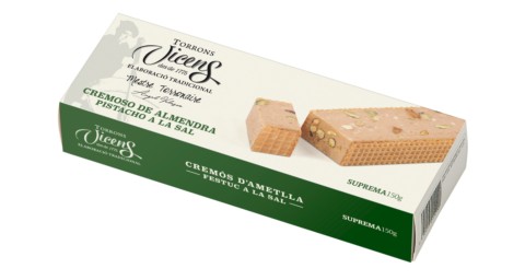 Nougat Crémeux Aux Amandes Pistaches et Sel 150g en Etui