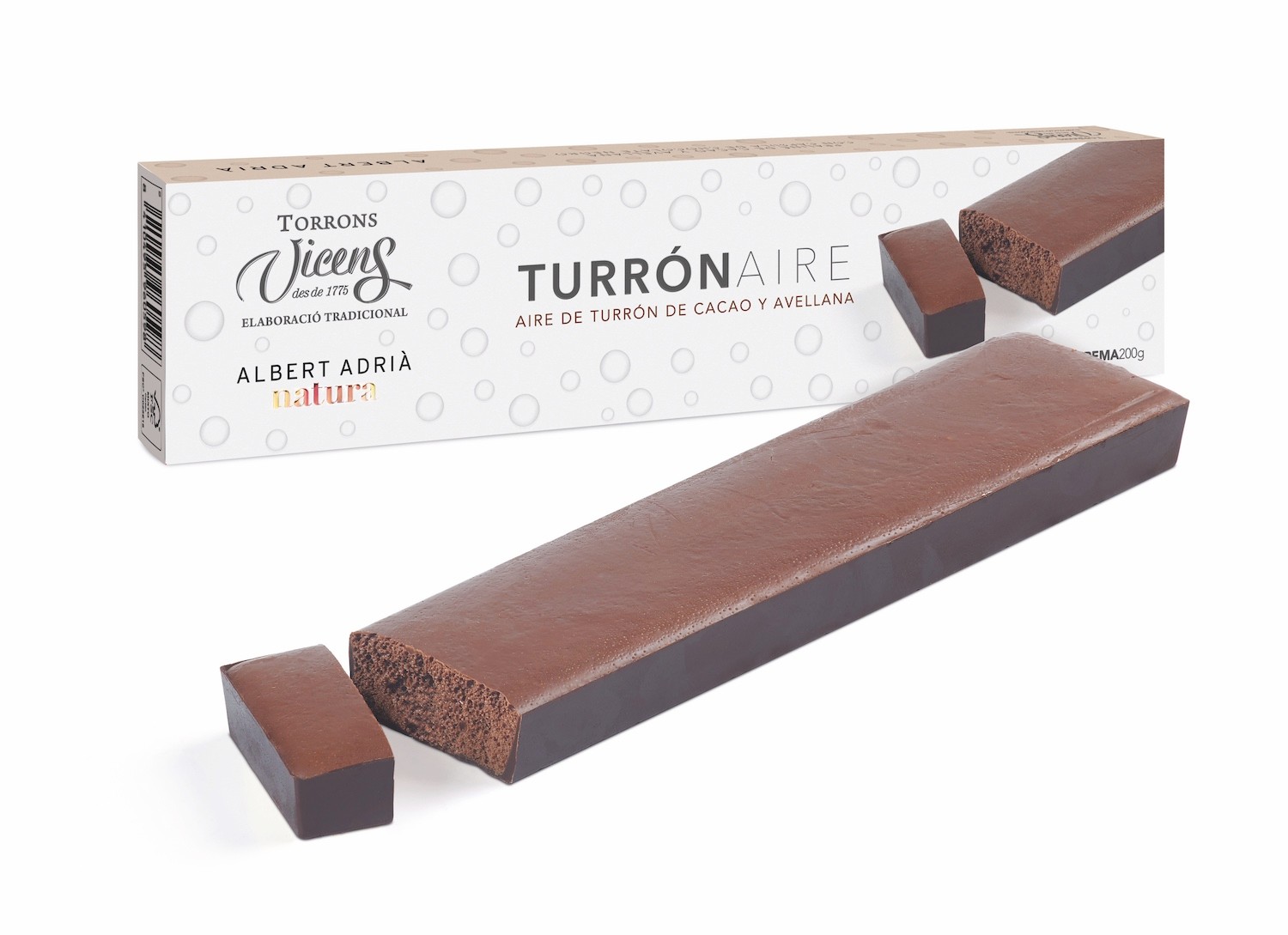 Turrón Aire de Cacao y Avellana Albert Adrià 200g