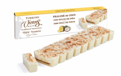 Turrón de Praliné de Coco con Dulce de Piña 300g en Estuche