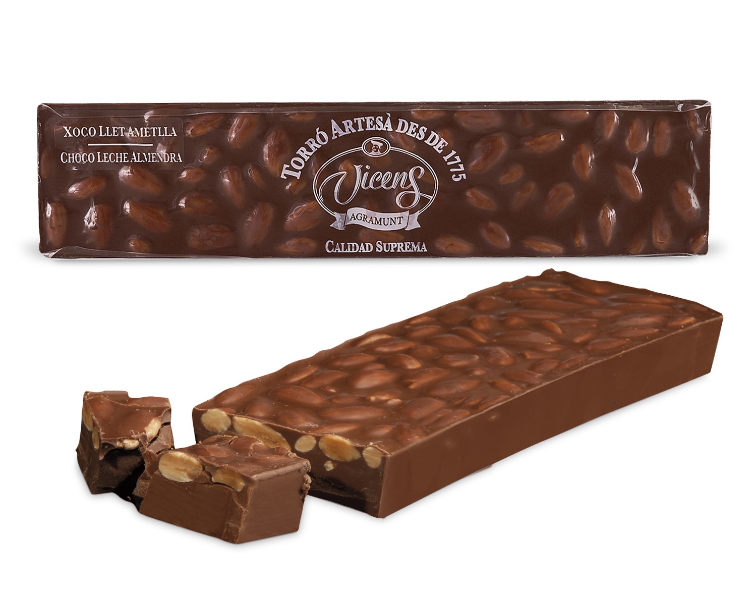 Milk chocolate & almond nougat Long Special 300g