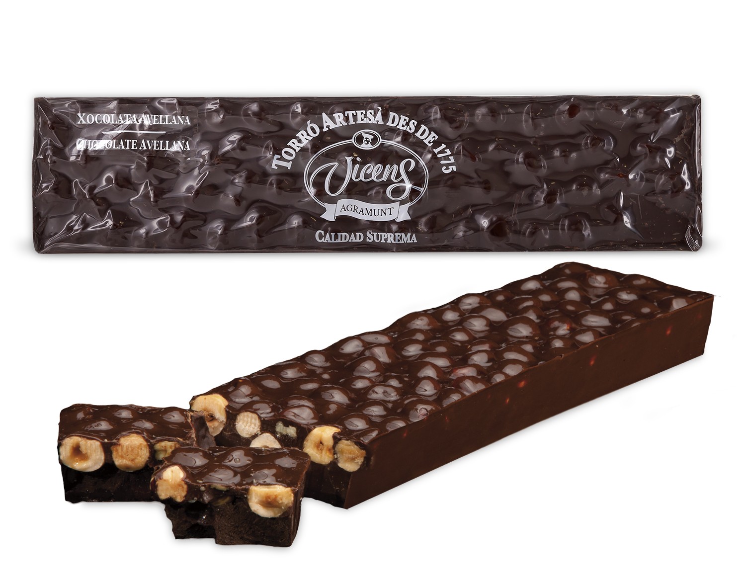 Bitter chocolate & hazelnut nougat Long Special 300g